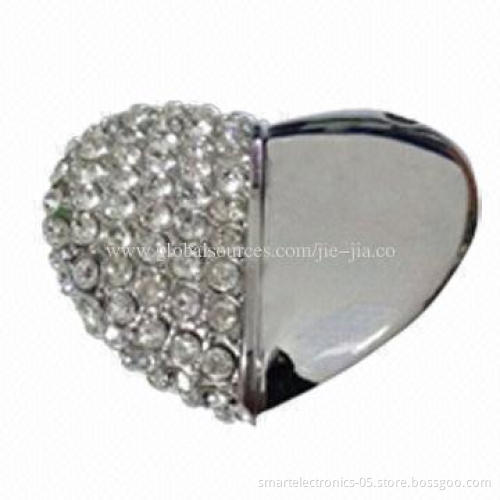 Jewelry Heart USB Flash Drive, 64MB to 128GB Flash Memory Capacity